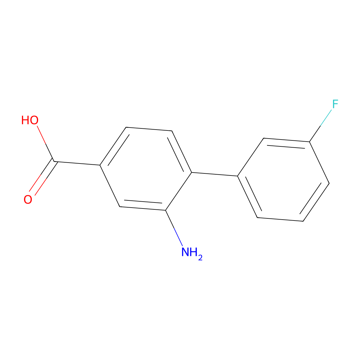 3-Amino-4-(3-fluorophenyl)benzoic acid molecular structure, CAS 2138564-54-0