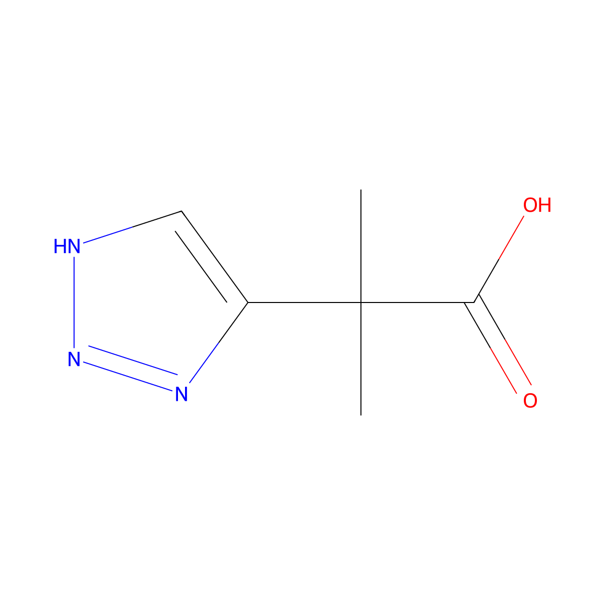2-methyl-2-(1H-1,2,3-triazol-4-yl)propanoic acid molecular structure, CAS 2138564-60-8