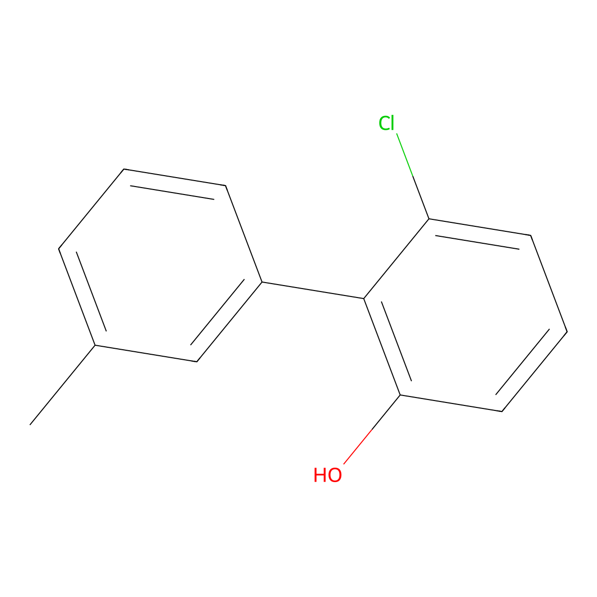 3-Chloro-2-(3-methylphenyl)phenol molecular structure, CAS 2138564-66-4