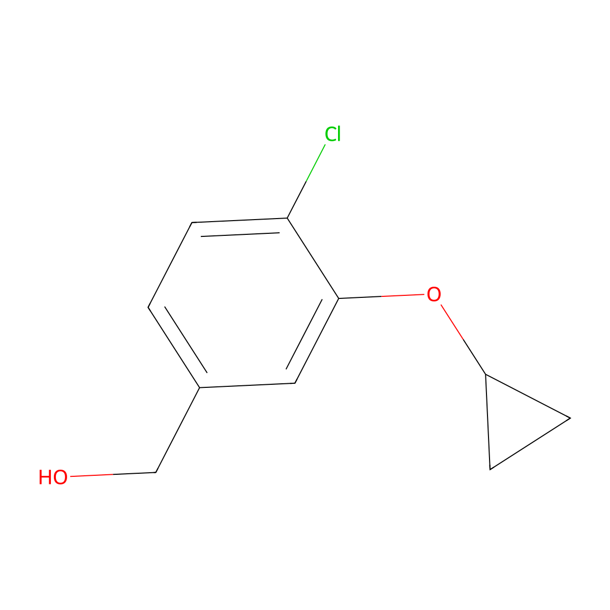 (4-Chloro-3-cyclopropoxyphenyl)methanol molecular structure, CAS 2138564-68-6
