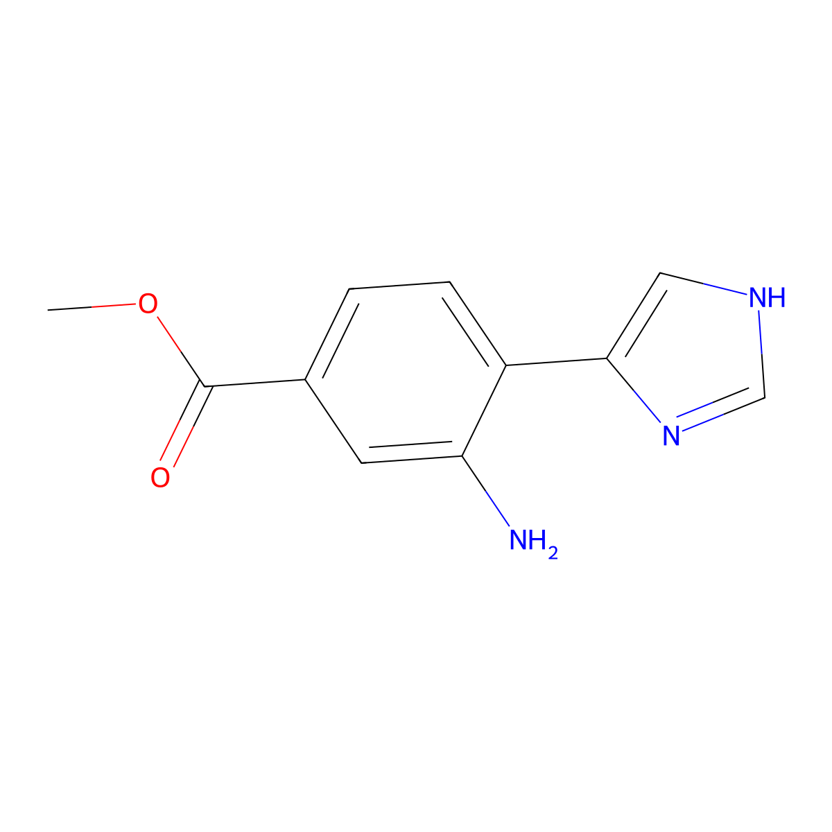 methyl 3-amino-4-(1H-imidazol-4-yl)benzoate molecular structure, CAS 2138565-15-6