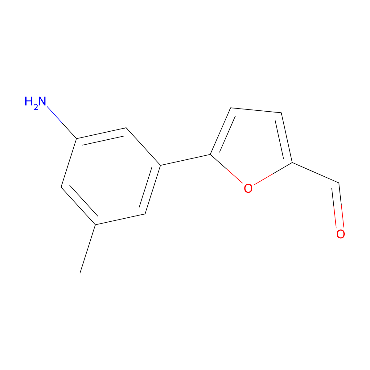 5-(3-Amino-5-methylphenyl)furan-2-carbaldehyde molecular structure, CAS 2138565-24-7