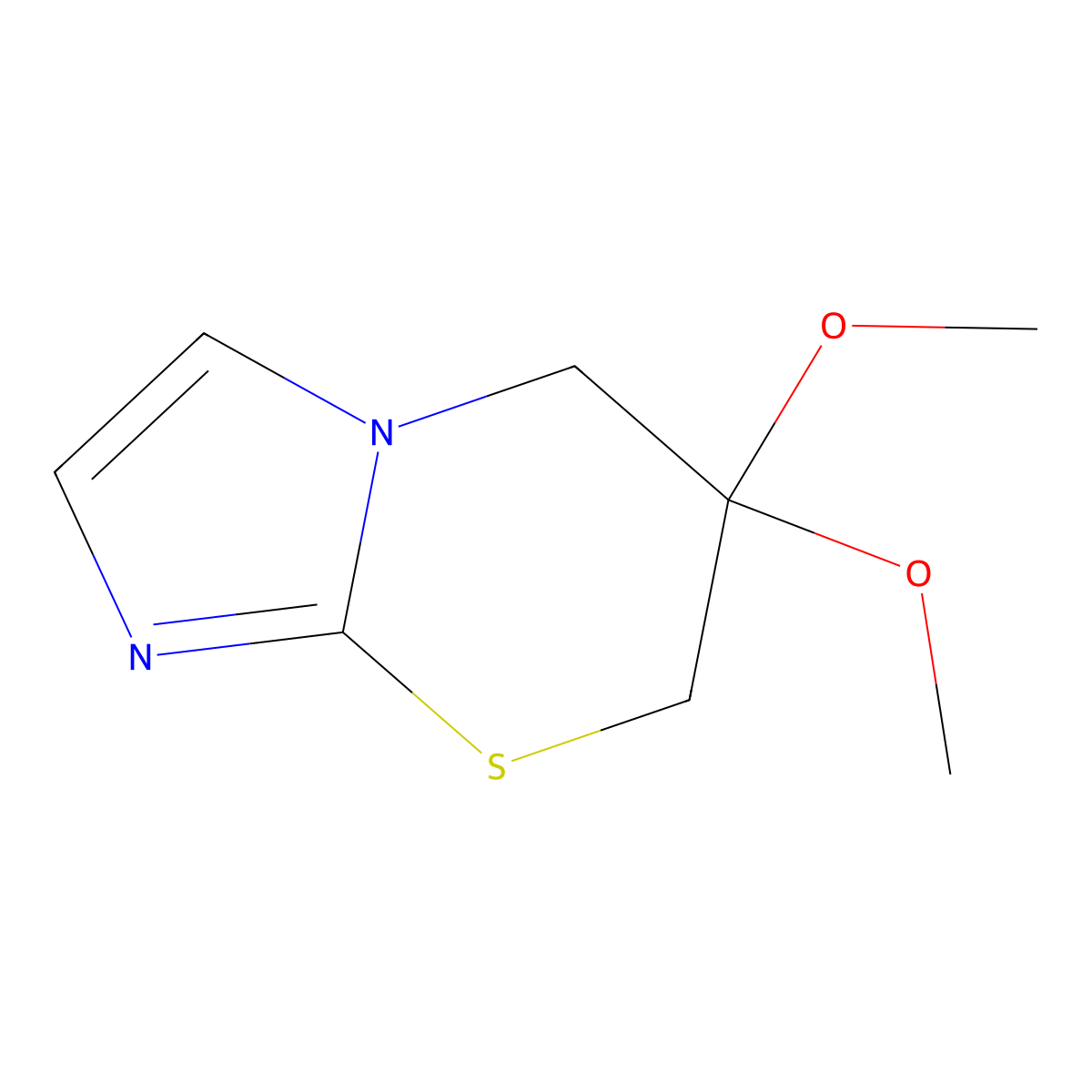 6,6-dimethoxy-5H,6H,7H-imidazo[2,1-b][1,3]thiazine molecular structure, CAS 2138565-43-0