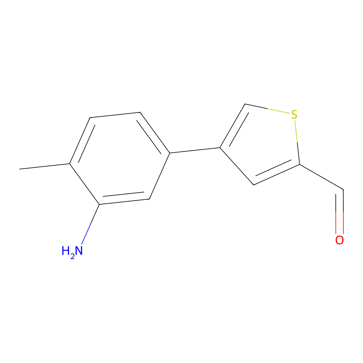 4-(3-Amino-4-methylphenyl)thiophene-2-carbaldehyde molecular structure, CAS 2138565-53-2