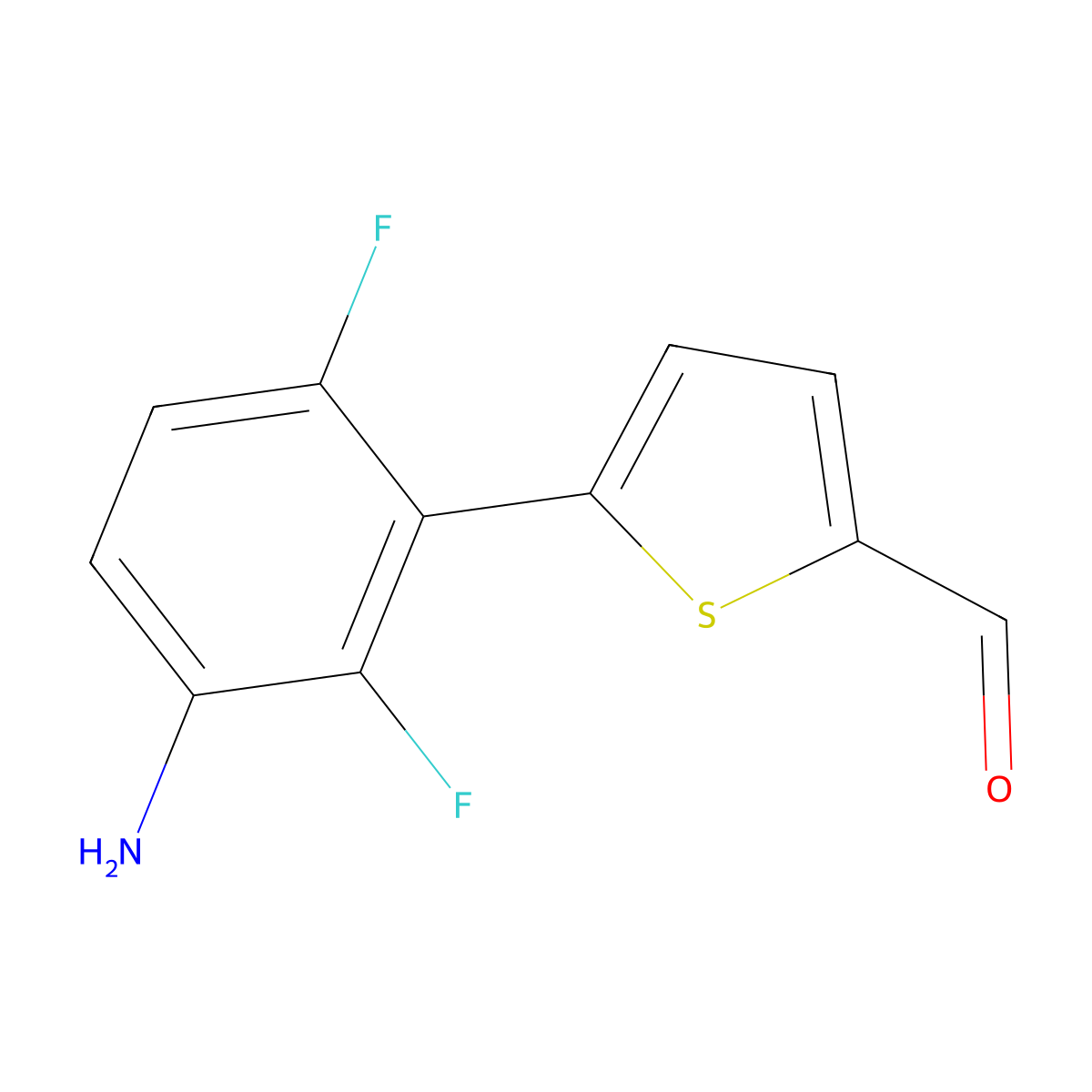 5-(3-Amino-2,6-difluorophenyl)thiophene-2-carbaldehyde molecular structure, CAS 2138565-92-9