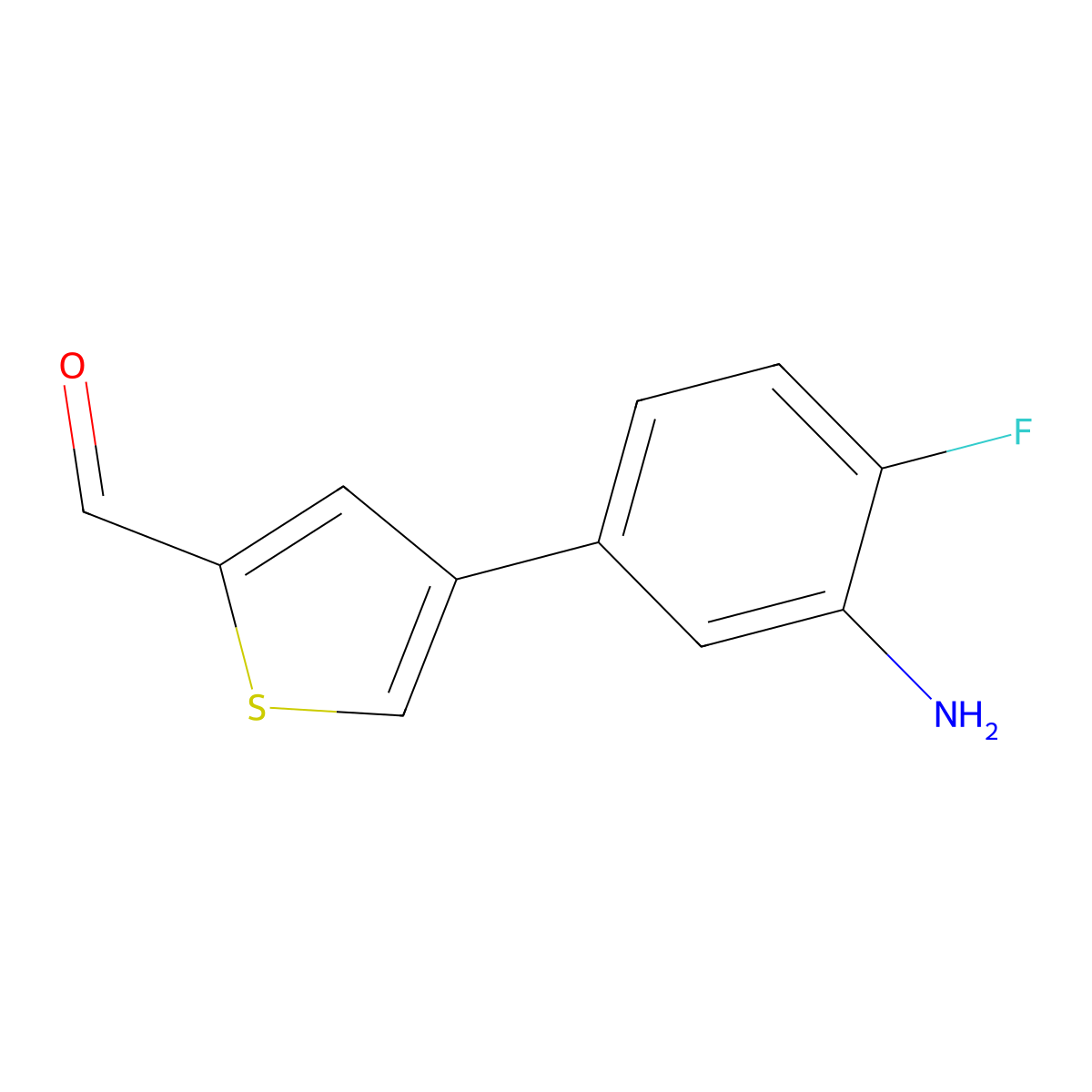 4-(3-Amino-4-fluorophenyl)thiophene-2-carbaldehyde molecular structure, CAS 2138567-48-1