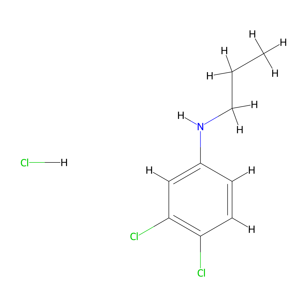 3,4-dichloro-N-propylaniline hydrochloride molecular structure, CAS 2138568-12-2