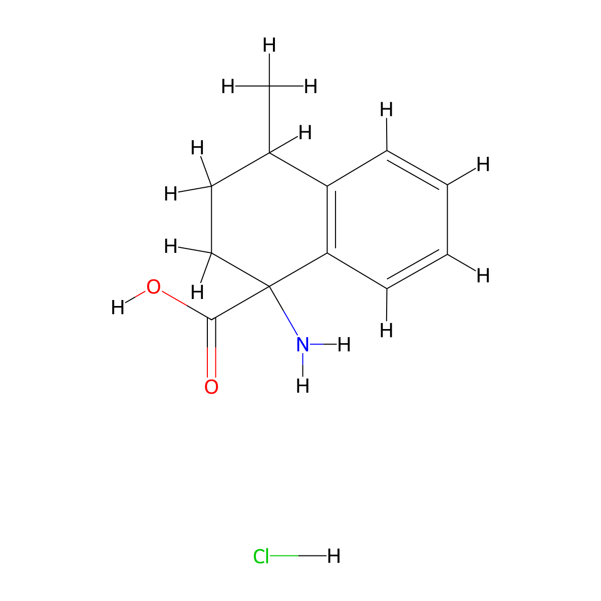 1-Amino-4-methyl-1,2,3,4-tetrahydronaphthalene-1-carboxylic acid hydrochloride molecular structure, CAS 2138568-13-3