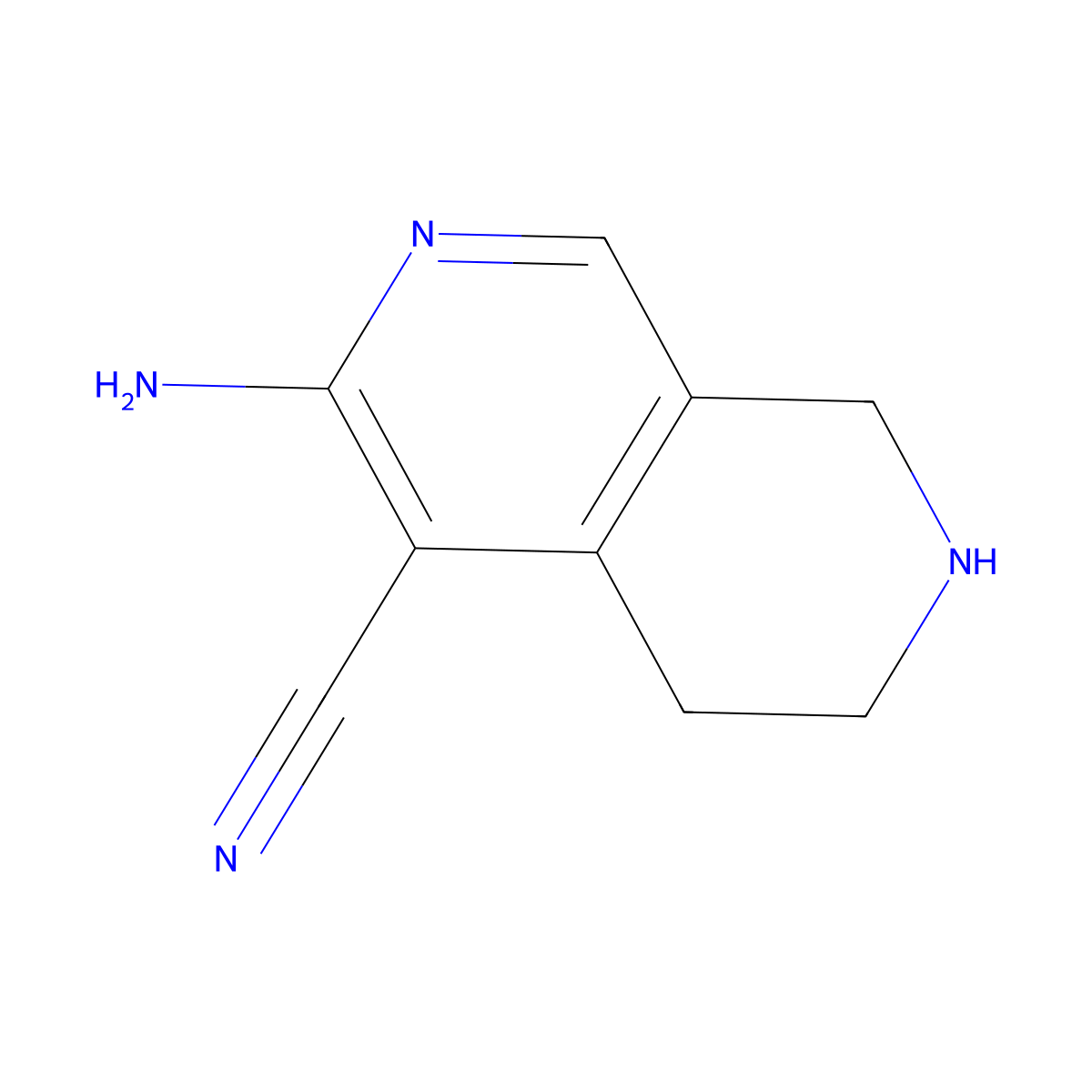 3-Amino-5,6,7,8-tetrahydro-2,7-naphthyridine-4-carbonitrile molecular structure, CAS 2138568-41-7