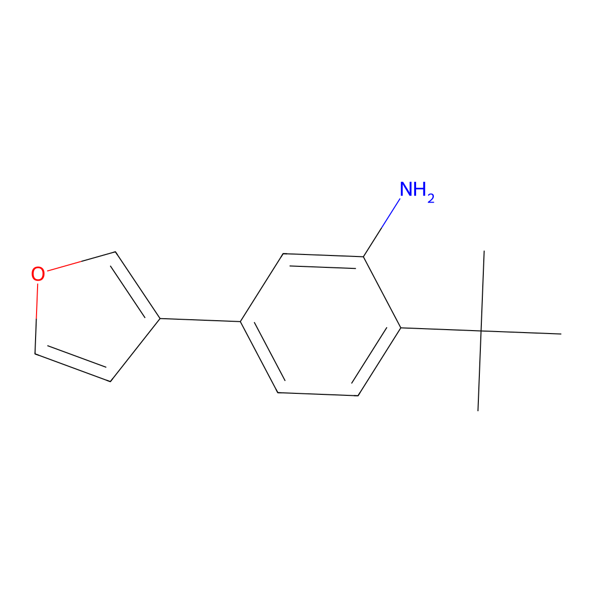 2-Tert-butyl-5-(furan-3-yl)aniline molecular structure, CAS 2138568-51-9