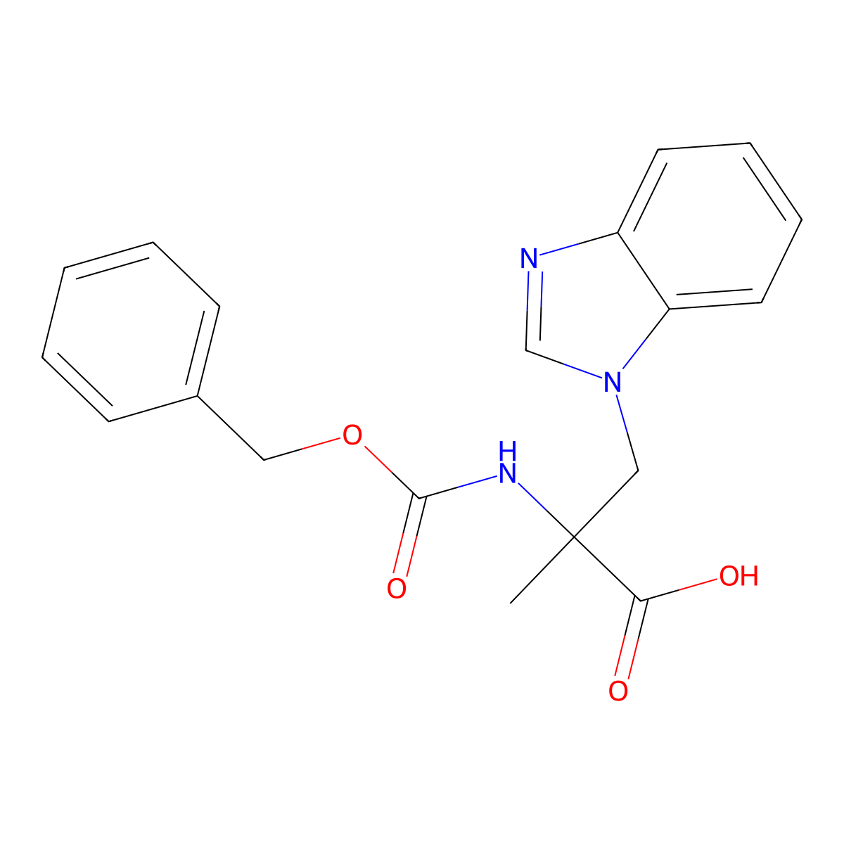 3-(1H-1,3-benzodiazol-1-yl)-2-{[(benzyloxy)carbonyl]amino}-2-methylpropanoic acid molecular structure, CAS 2138569-31-8