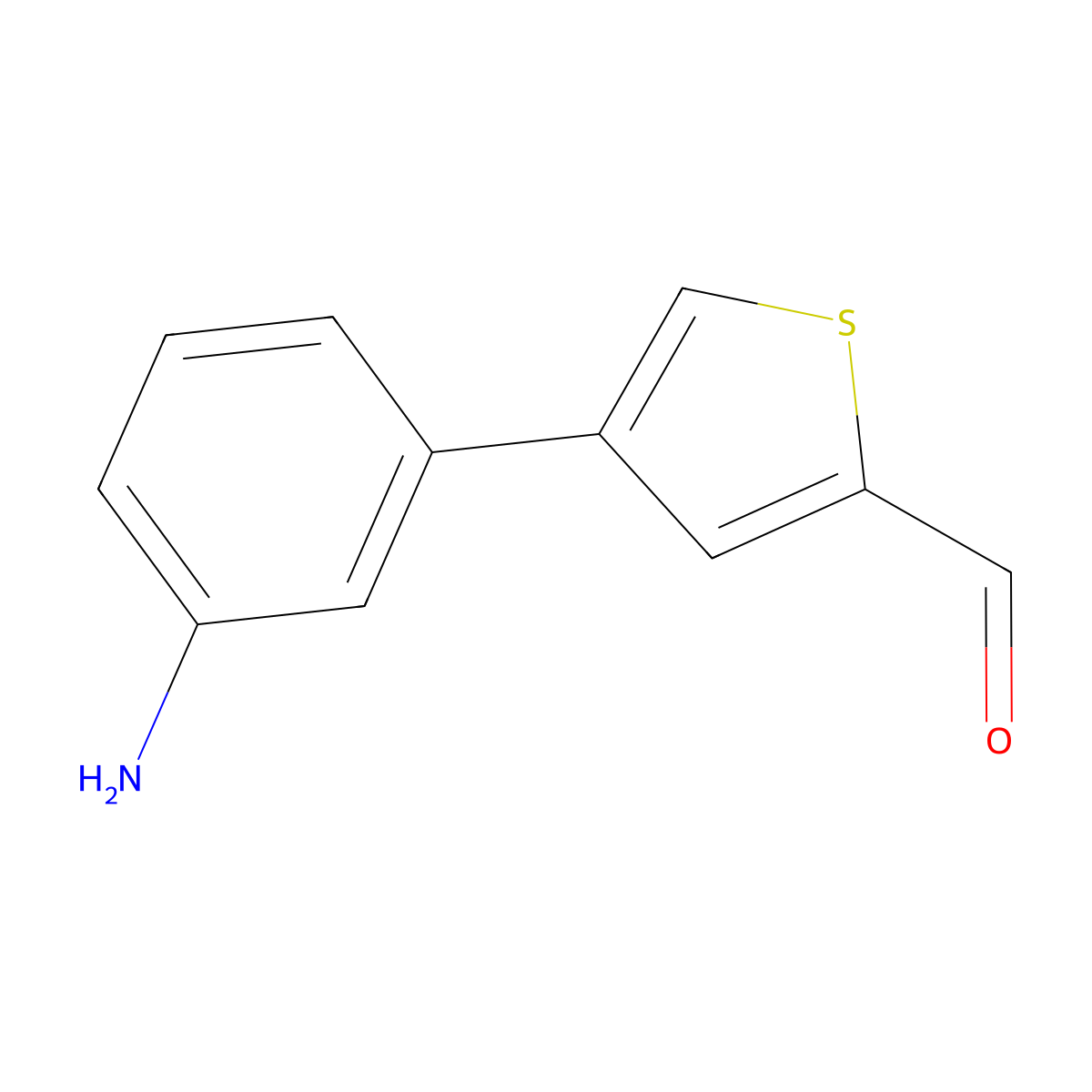4-(3-Aminophenyl)thiophene-2-carbaldehyde molecular structure, CAS 2138569-36-3