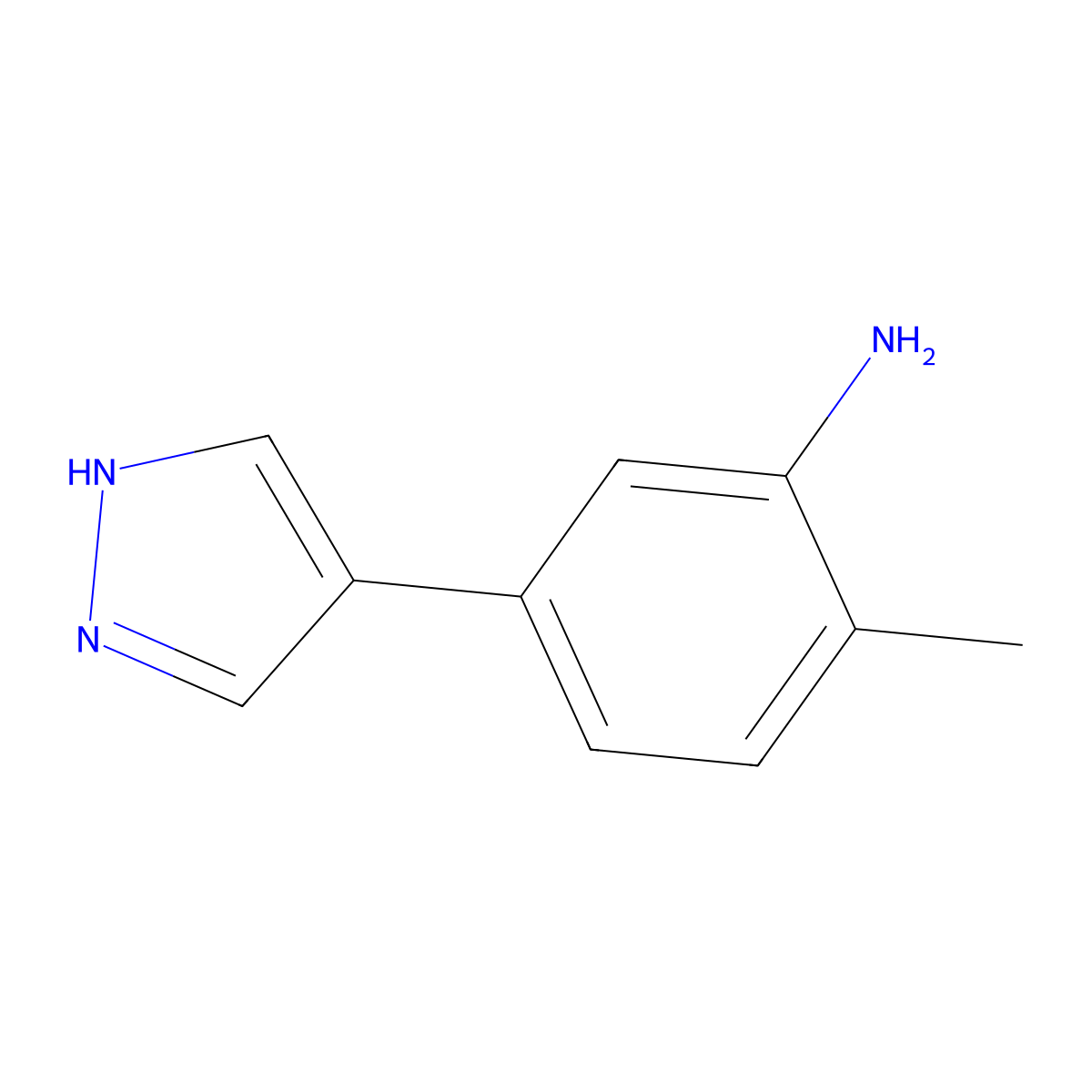 2-methyl-5-(1H-pyrazol-4-yl)aniline molecular structure, CAS 2138569-67-0