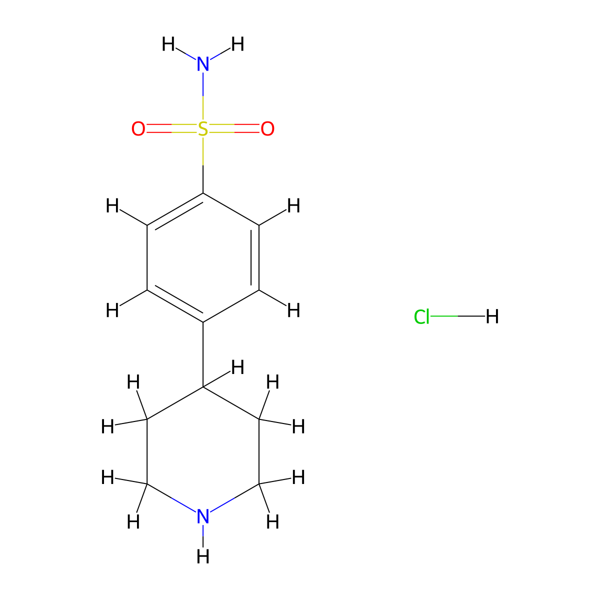 4-(Piperidin-4-yl)benzene-1-sulfonamide hydrochloride molecular structure, CAS 2138571-44-3