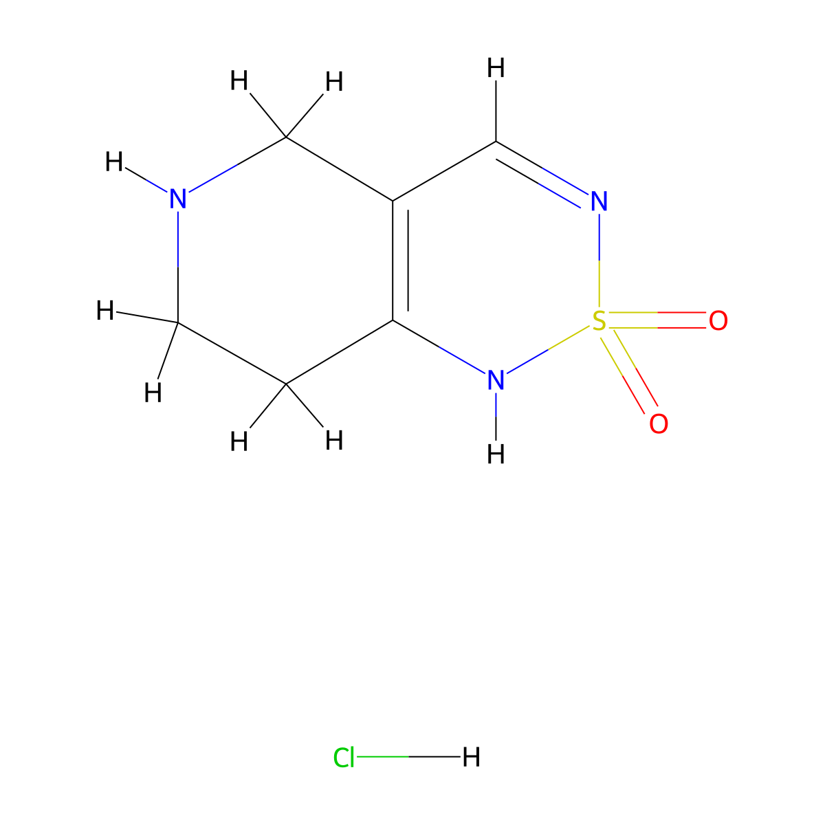 3H,5H,6H,7H,8H-2lambda6-pyrido(4,3-c)(1,2,6)thiadiazine-2,2-dione hydrochloride molecular structure, CAS 2138572-96-8