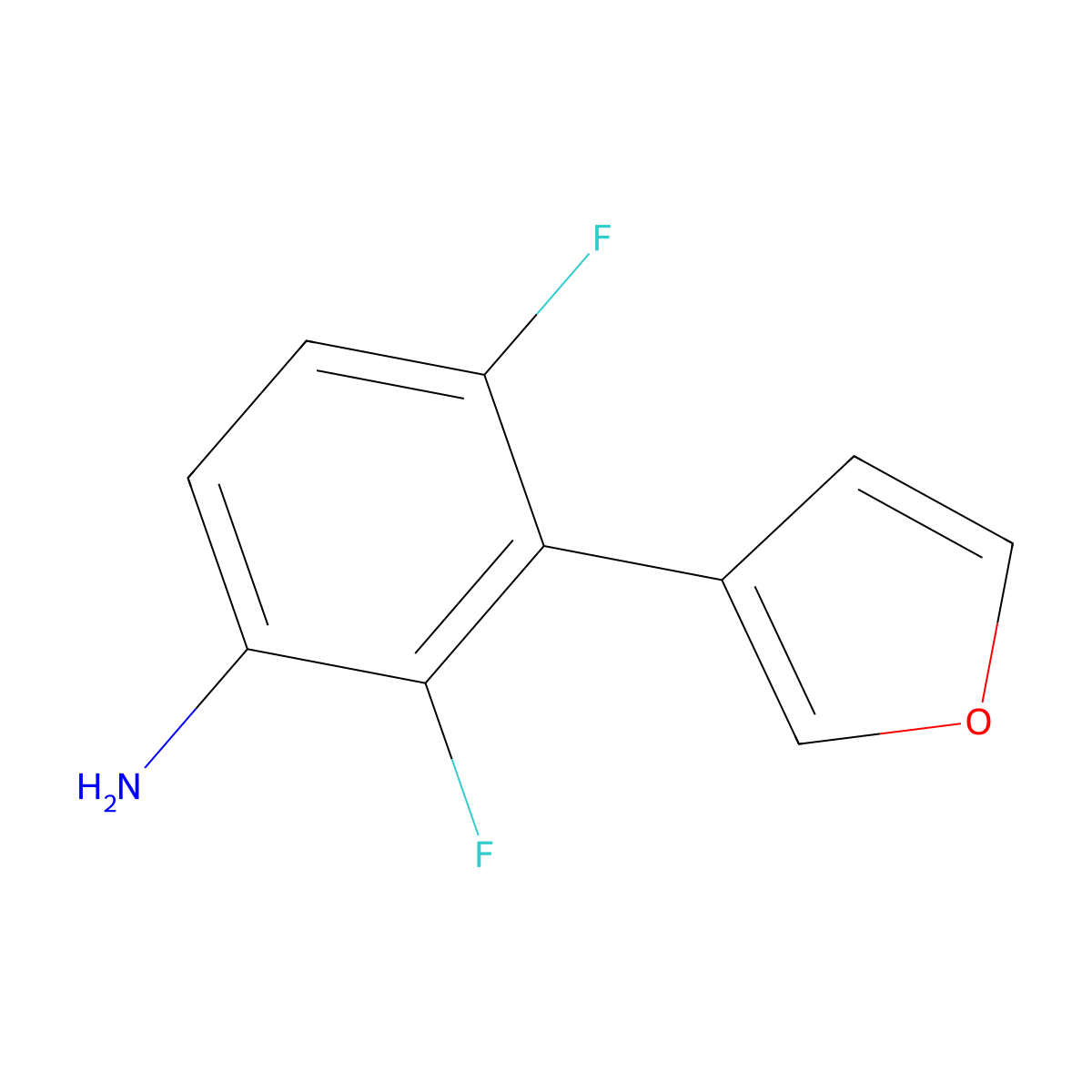 2,4-Difluoro-3-(furan-3-yl)aniline molecular structure, CAS 2138573-01-8