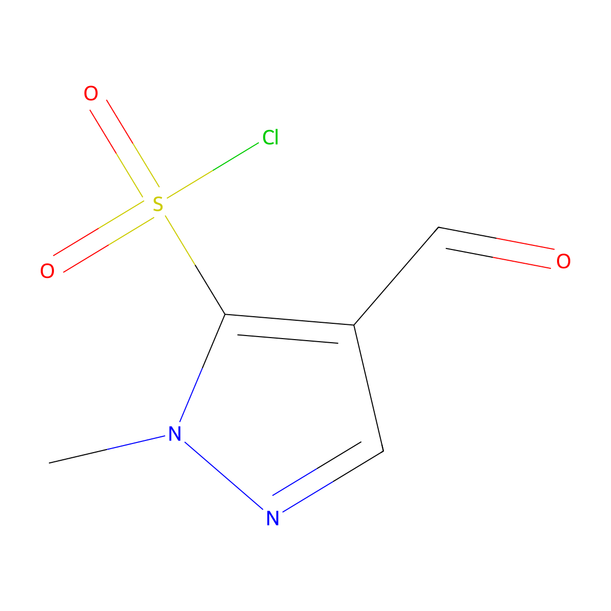 4-formyl-1-methyl-1H-pyrazole-5-sulfonyl chloride molecular structure, CAS 2138573-84-7