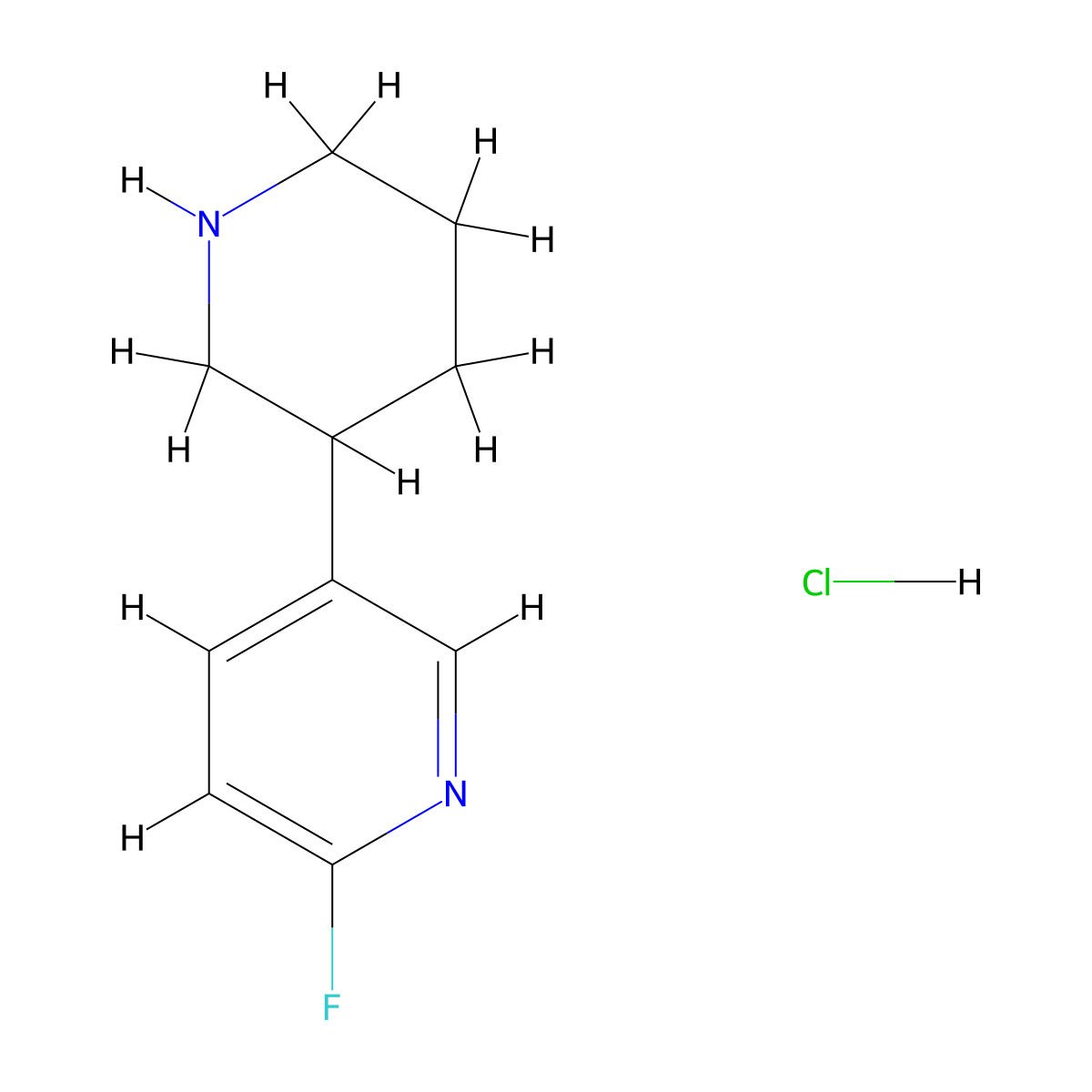 2-Fluoro-5-(piperidin-3-yl)pyridine hydrochloride molecular structure, CAS 2138576-56-2