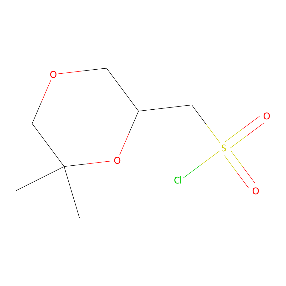(6,6-Dimethyl-1,4-dioxan-2-yl)methanesulfonyl chloride molecular structure, CAS 2138584-95-7