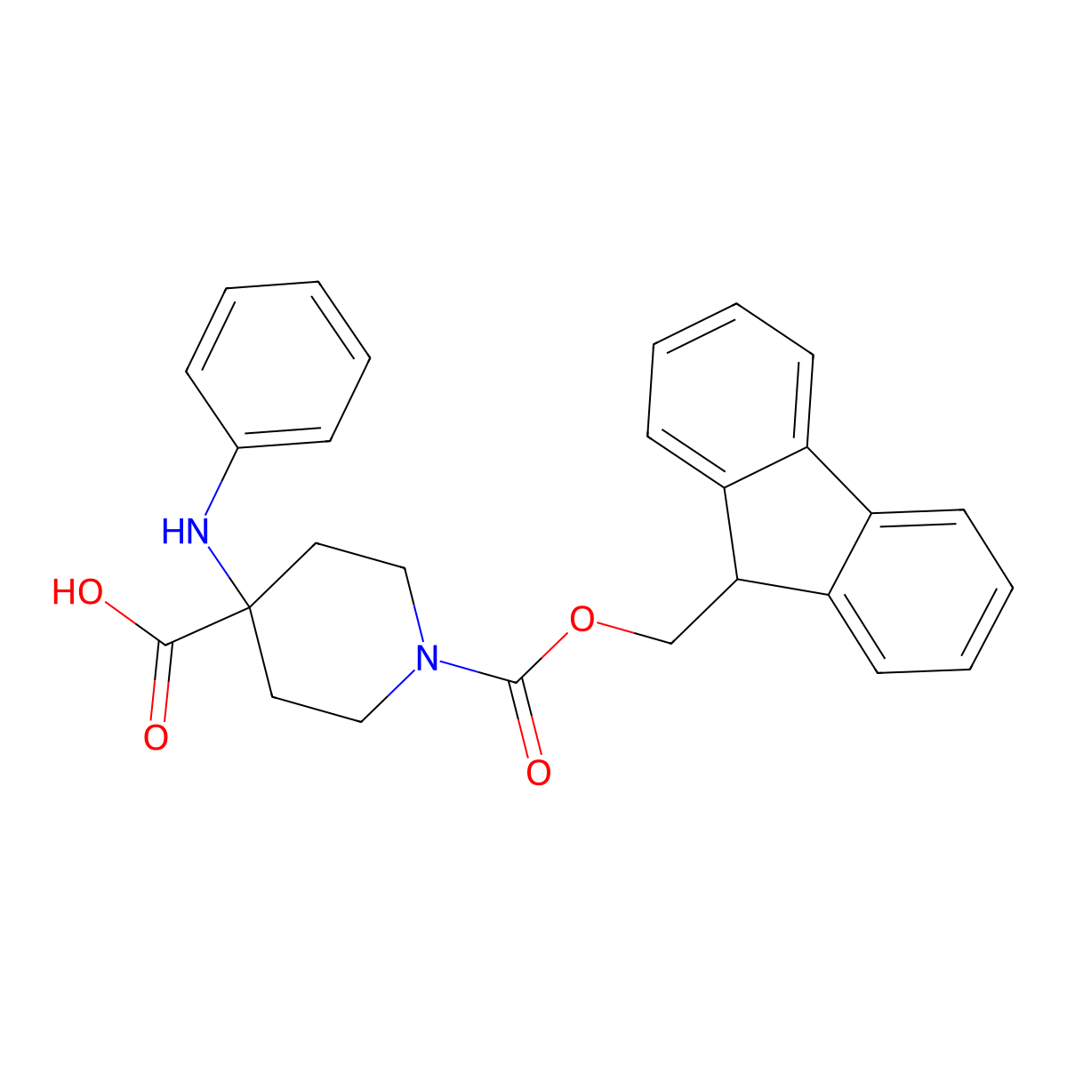1-{[(9H-fluoren-9-yl)methoxy]carbonyl}-4-(phenylamino)piperidine-4-carboxylic acid molecular structure, CAS 2138585-51-8