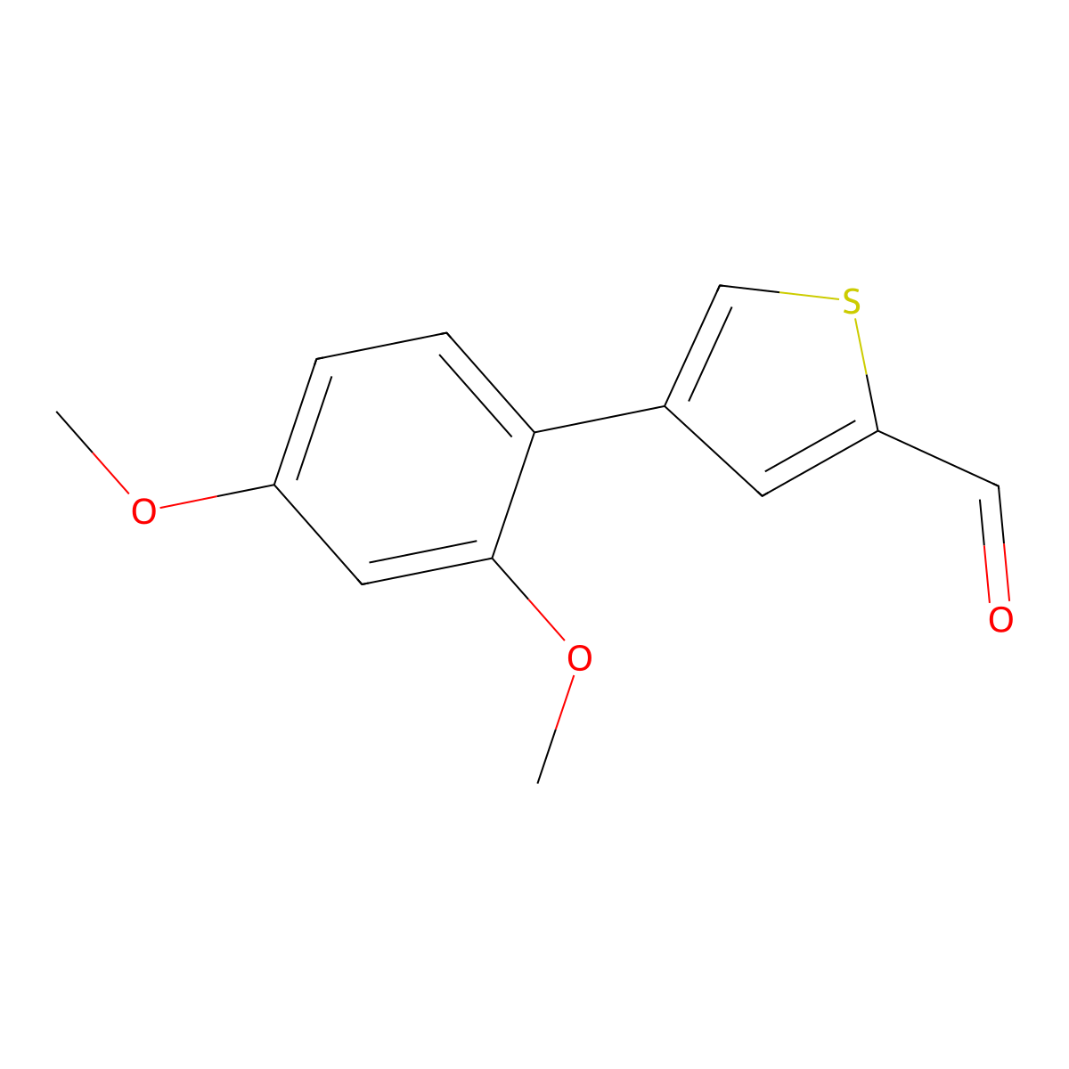 4-(2,4-Dimethoxyphenyl)thiophene-2-carbaldehyde molecular structure, CAS 2138585-74-5