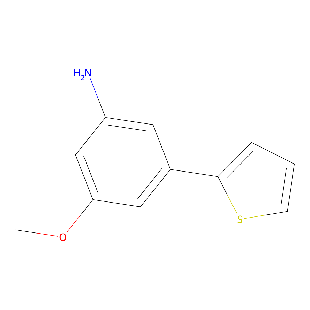 3-Methoxy-5-(thiophen-2-yl)aniline molecular structure, CAS 2138585-87-0