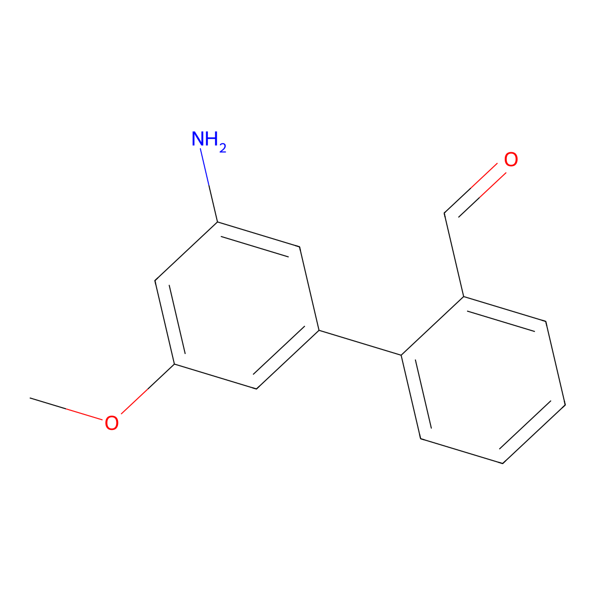 2-(3-Amino-5-methoxyphenyl)benzaldehyde molecular structure, CAS 2138585-88-1