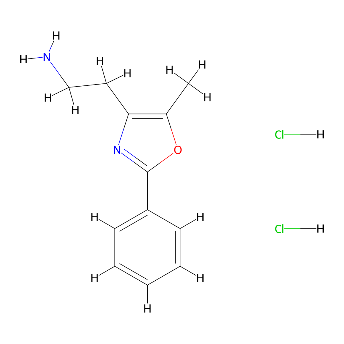 2-(5-Methyl-2-phenyl-1,3-oxazol-4-yl)ethan-1-amine dihydrochloride molecular structure, CAS 2138586-05-5