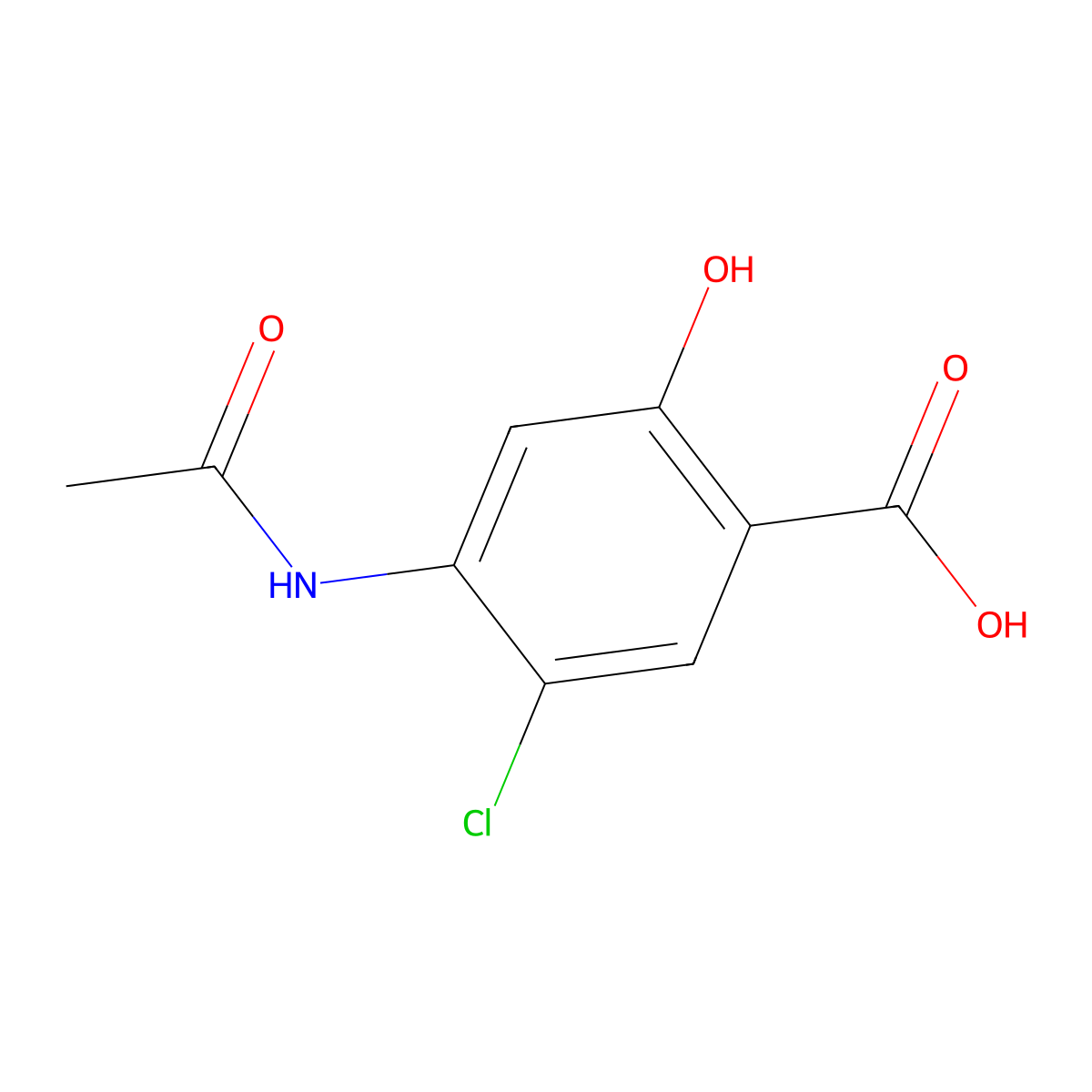 4-Acetylamino-5-chlorosalicylic acid molecular structure, CAS 21386-96-9
