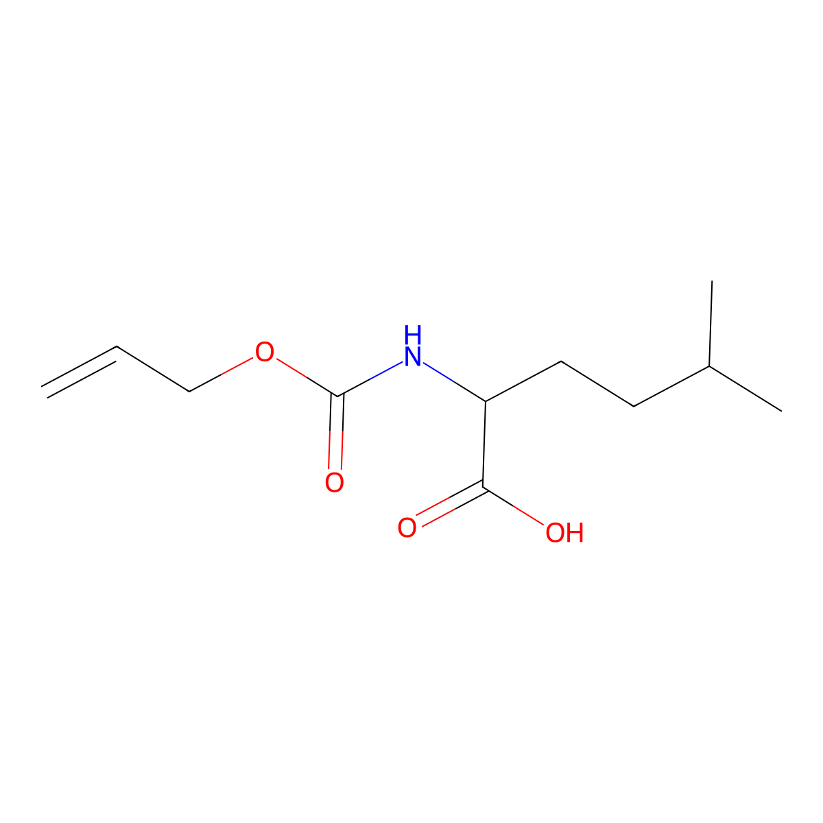 5-Methyl-2-{[(prop-2-en-1-yloxy)carbonyl]amino}hexanoic acid molecular structure, CAS 2138714-72-2