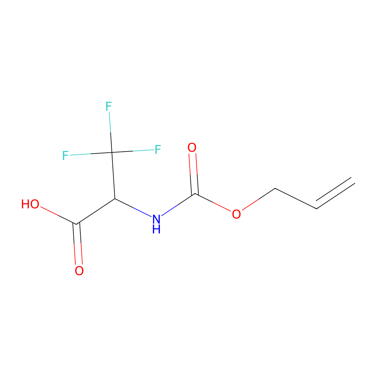 3,3,3-Trifluoro-2-{[(prop-2-en-1-yloxy)carbonyl]amino}propanoic acid molecular structure, CAS 2138749-54-7