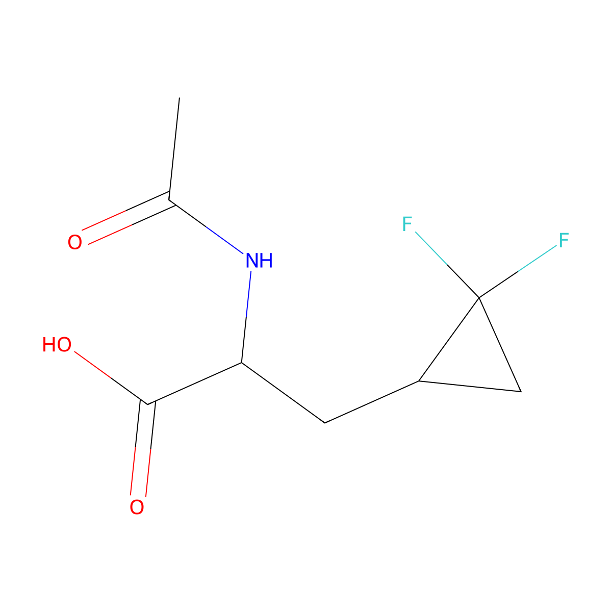 3-(2,2-Difluorocyclopropyl)-2-acetamidopropanoic acid molecular structure, CAS 2138759-73-4