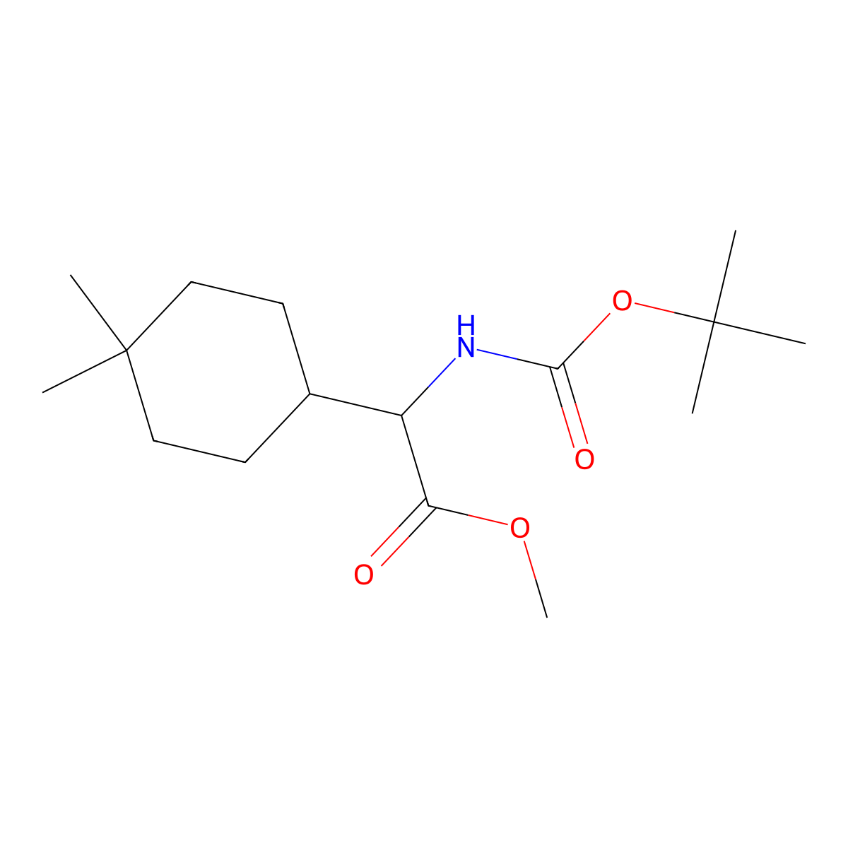 Methyl 2-{[(tert-butoxy)carbonyl]amino}-2-(4,4-dimethylcyclohexyl)acetate molecular structure, CAS 2138760-22-0