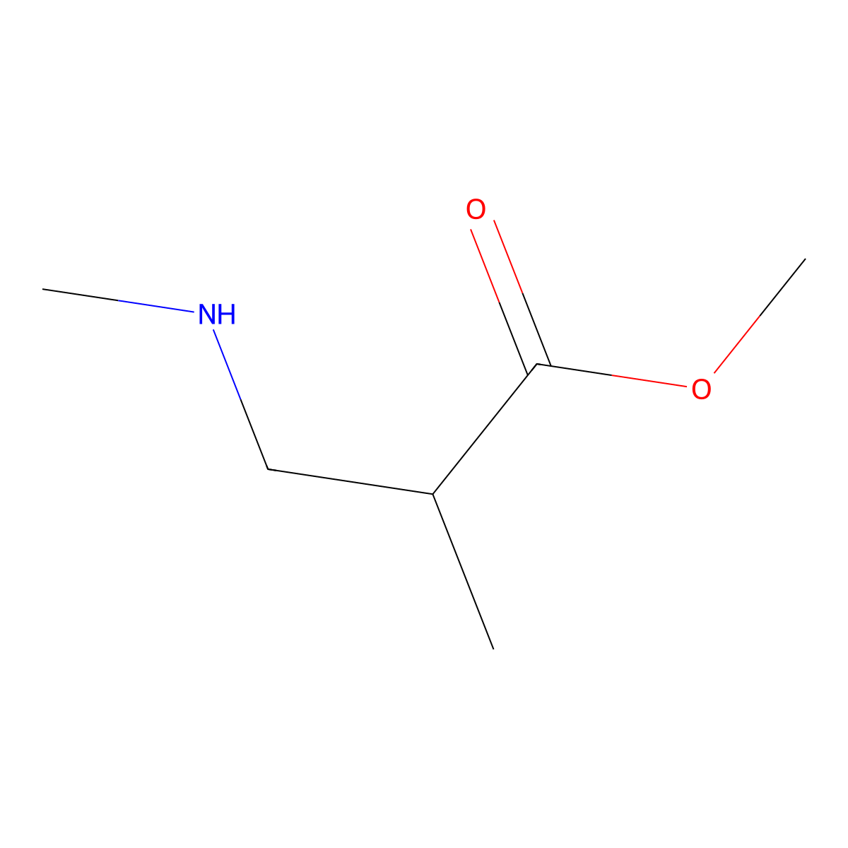 Methyl 2-methyl-3-(methylamino)propanoate molecular structure, CAS 21388-25-0