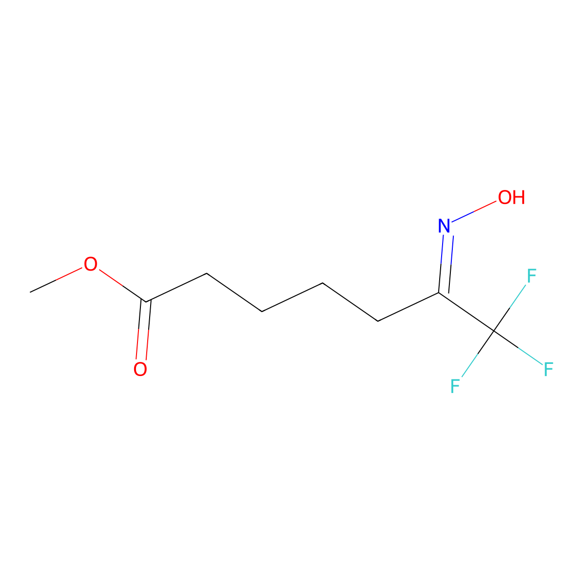 Methyl 7,7,7-trifluoro-6-hydroxyiminoheptanoate molecular structure, CAS 2138803-66-2