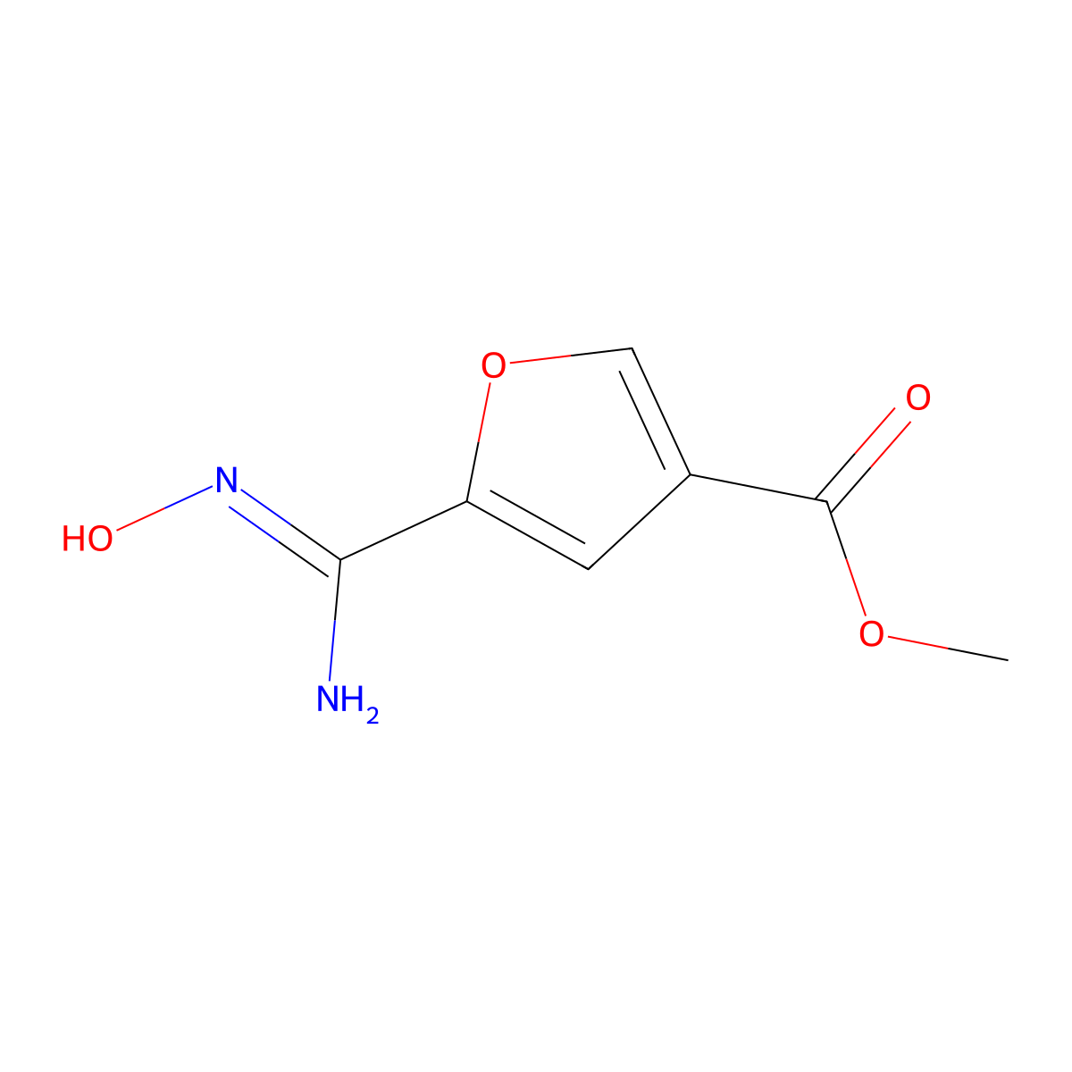 methyl 5-(N'-hydroxycarbamimidoyl)furan-3-carboxylate molecular structure, CAS 2138805-68-0