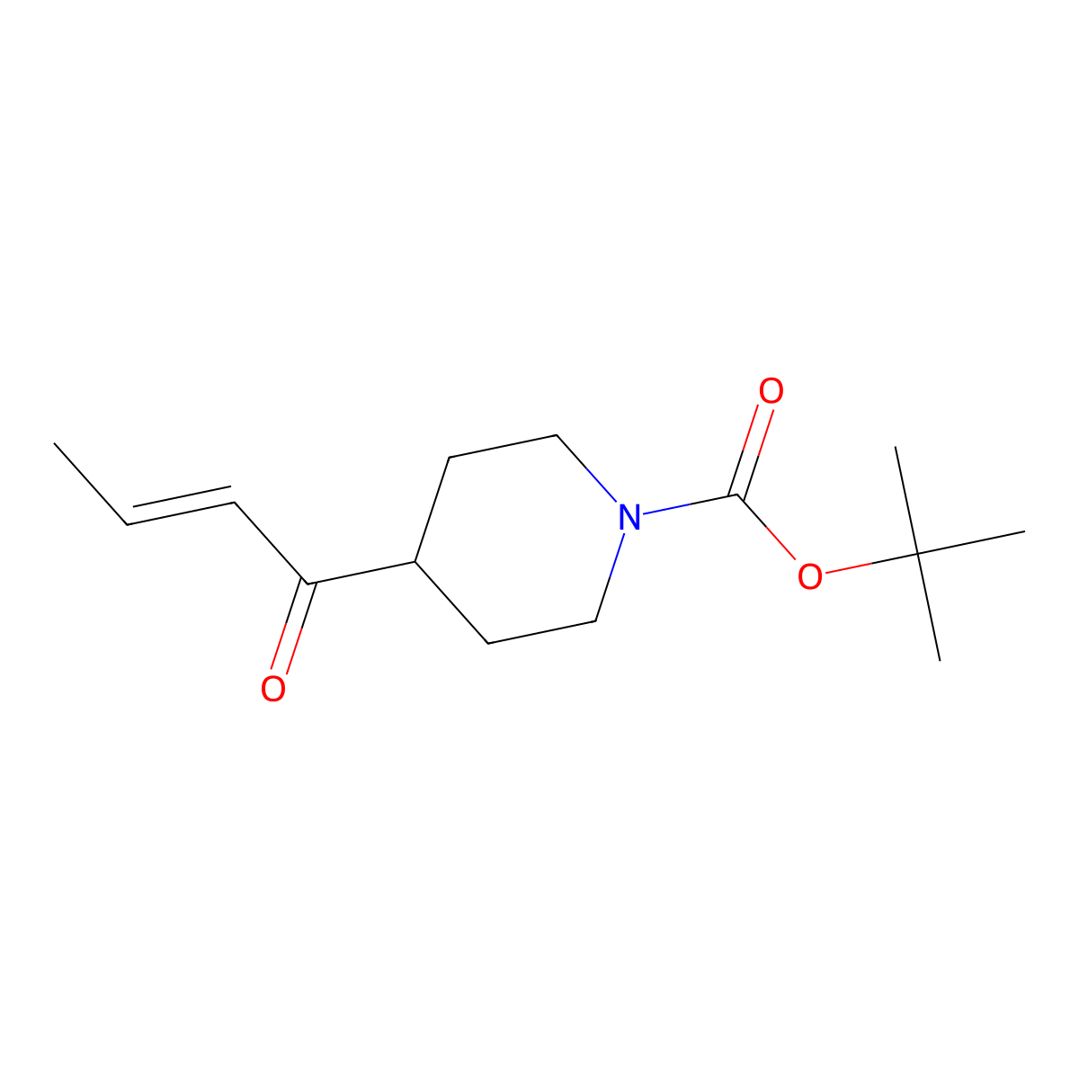 Tert-butyl 4-(but-2-enoyl)piperidine-1-carboxylate molecular structure, CAS 2138806-71-8