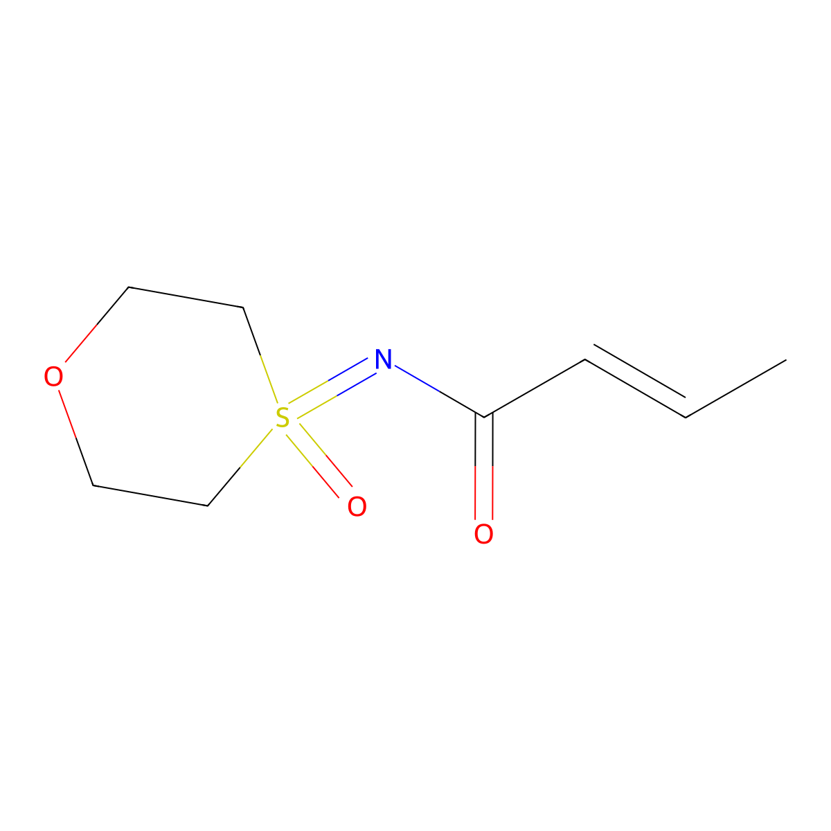 N-(4-oxo-1,4lambda6-oxathian-4-ylidene)but-2-enamide molecular structure, CAS 2138808-40-7