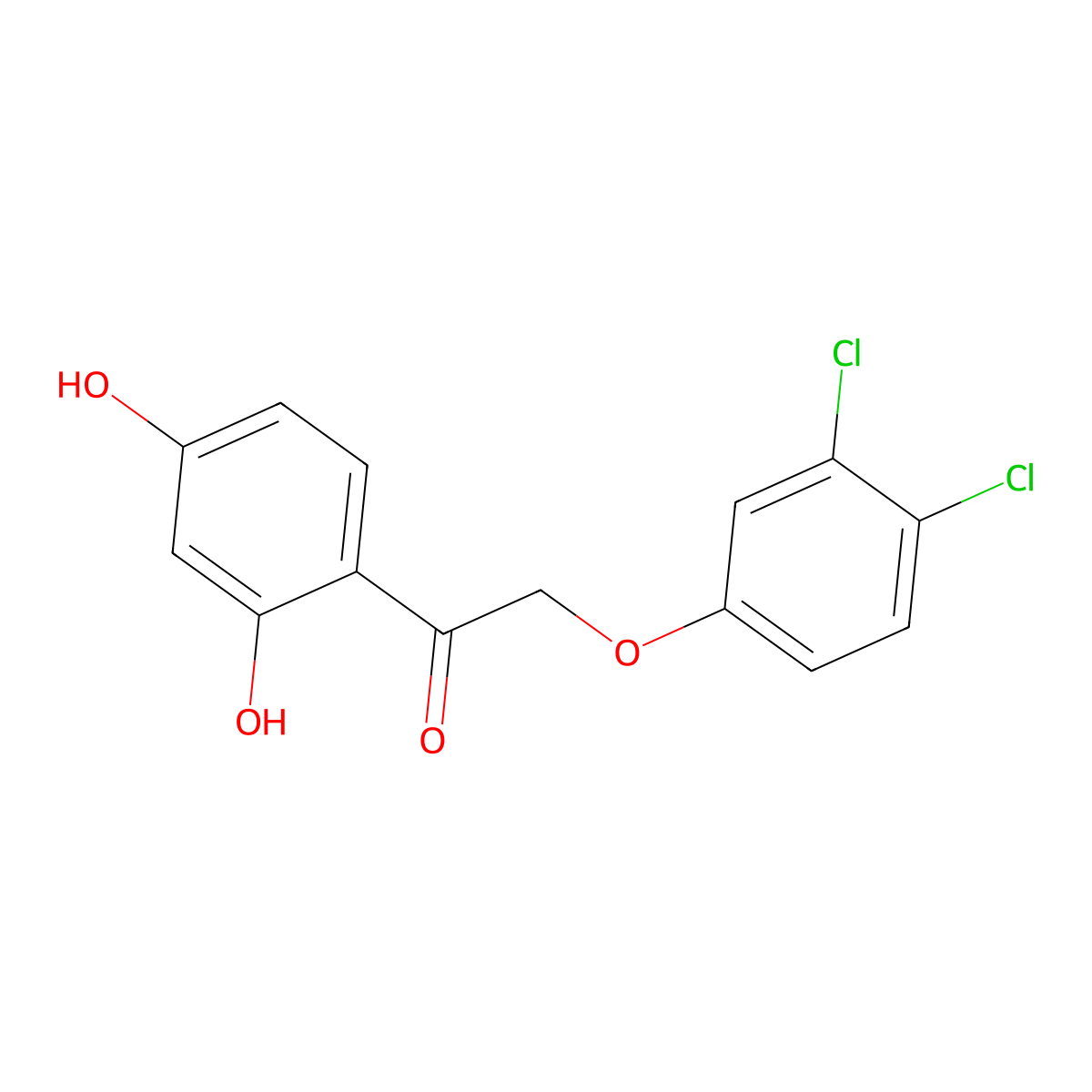 2-(3,4-Dichlorophenoxy)-1-(2,4-dihydroxyphenyl)ethan-1-one molecular structure, CAS 2138809-91-1