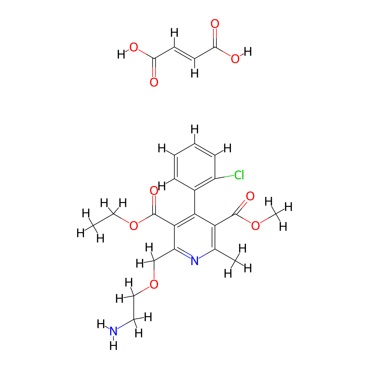 Dehydroamlodipine fumarate molecular structure, CAS 2138811-33-1