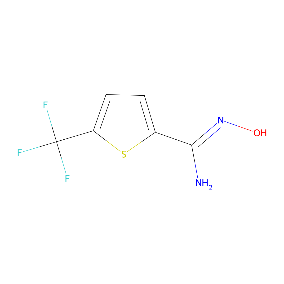 N'-Hydroxy-5-(trifluoromethyl)thiophene-2-carboximidamide molecular structure, CAS 2138811-85-3