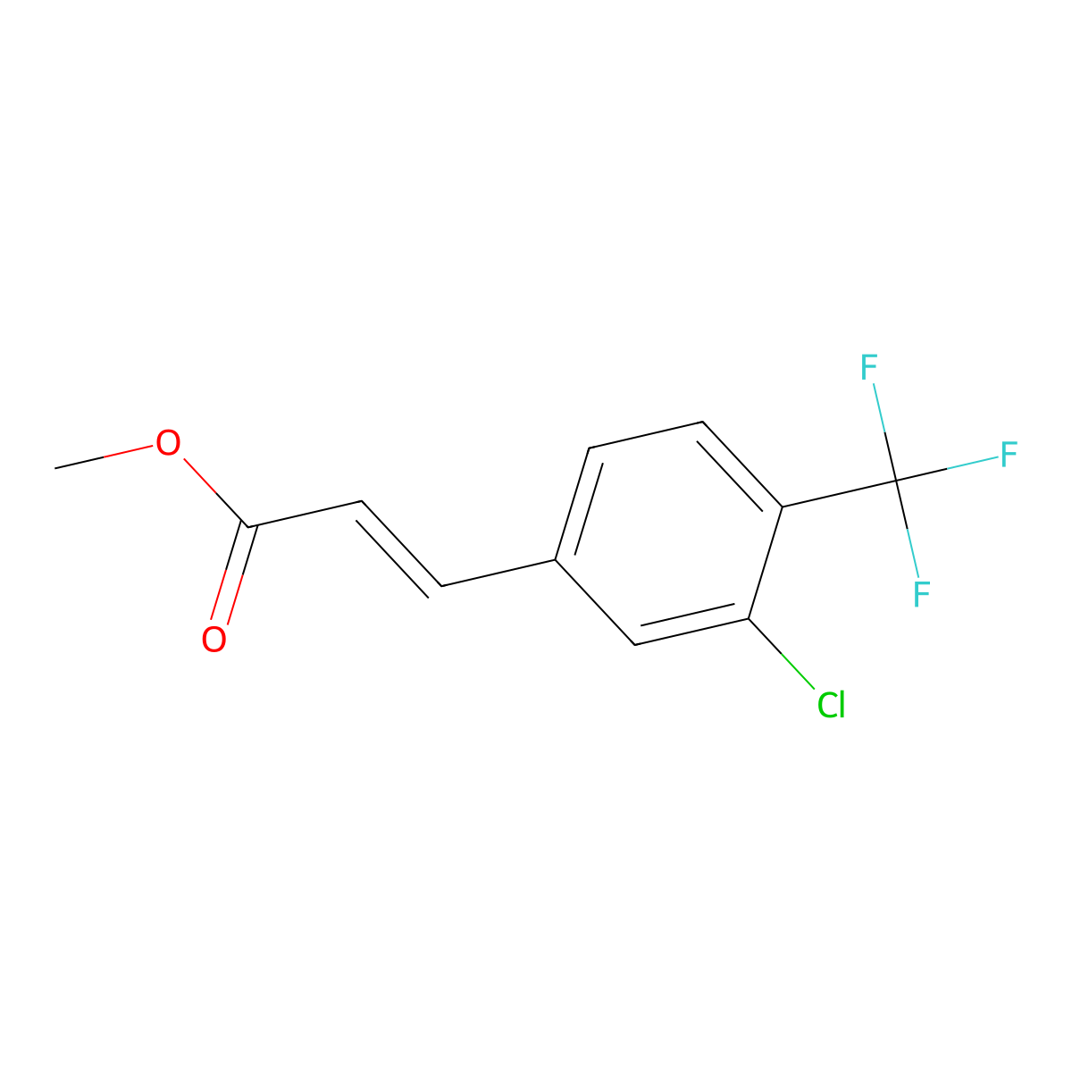 methyl (2E)-3-[3-chloro-4-(trifluoromethyl)phenyl]prop-2-enoate molecular structure, CAS 2138812-17-4
