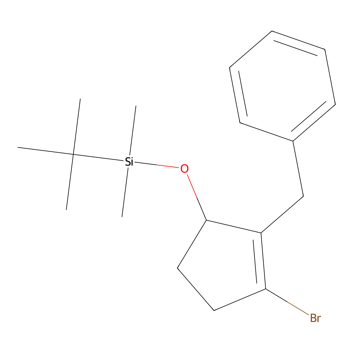 ((2-Benzyl-3-bromocyclopent-2-EN-1-YL)oxy)(tert-butyl)dimethylsilane molecular structure, CAS 2138813-43-9
