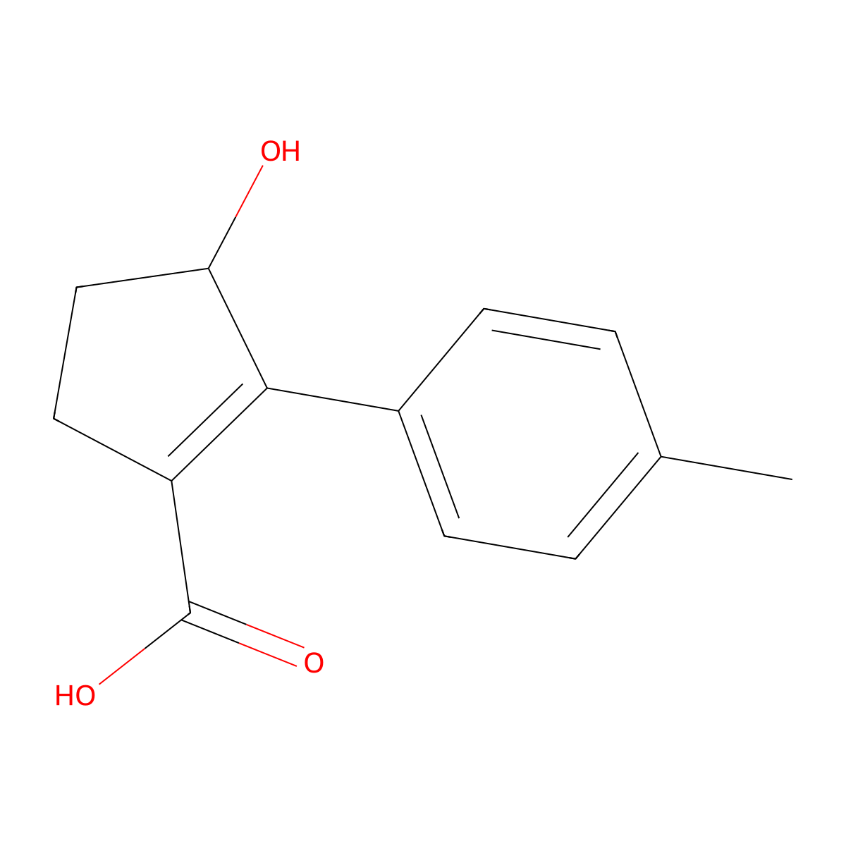 3-Hydroxy-2-(P-tolyl)cyclopent-1-ene-1-carboxylic acid molecular structure, CAS 2138813-65-5