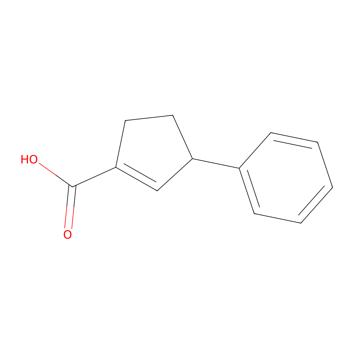 3-Phenylcyclopent-1-ene-1-carboxylic acid molecular structure, CAS 2138813-76-8