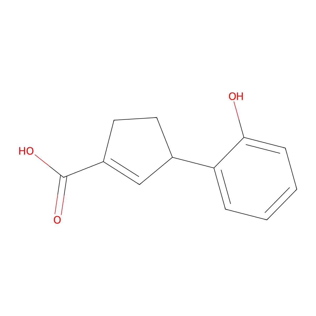 3-(2-Hydroxyphenyl)cyclopent-1-ene-1-carboxylic acid molecular structure, CAS 2138813-77-9