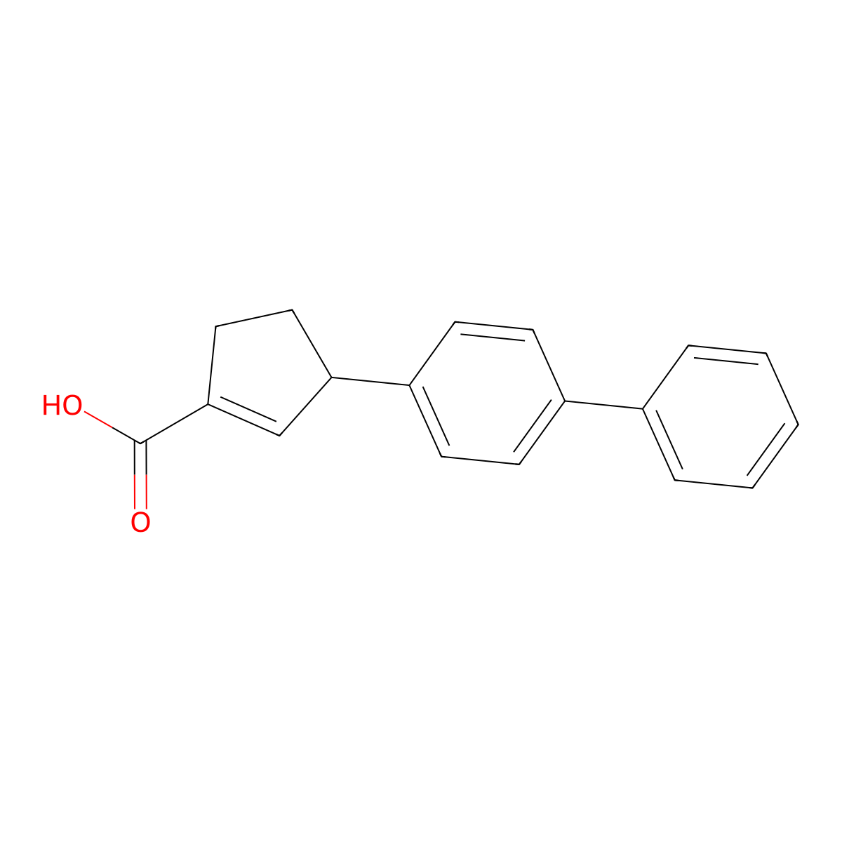 3-([1,1'-Biphenyl]-4-YL)cyclopent-1-ene-1-carboxylic acid molecular structure, CAS 2138813-78-0