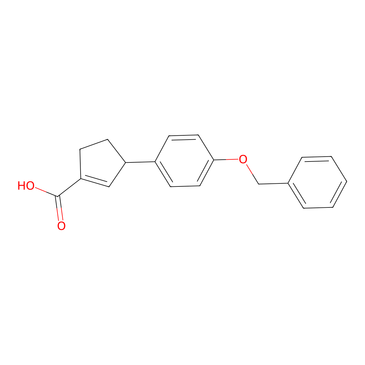 3-(4-(Benzyloxy)phenyl)cyclopent-1-ene-1-carboxylic acid molecular structure, CAS 2138813-79-1