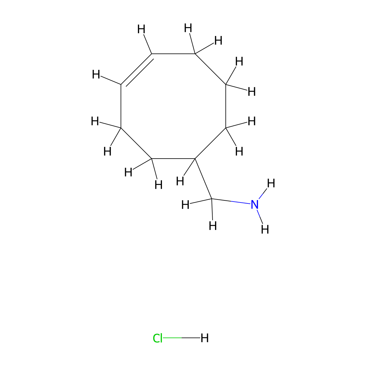 [(4Z)-cyclooct-4-en-1-yl]methanamine hydrochloride molecular structure, CAS 2138816-85-8