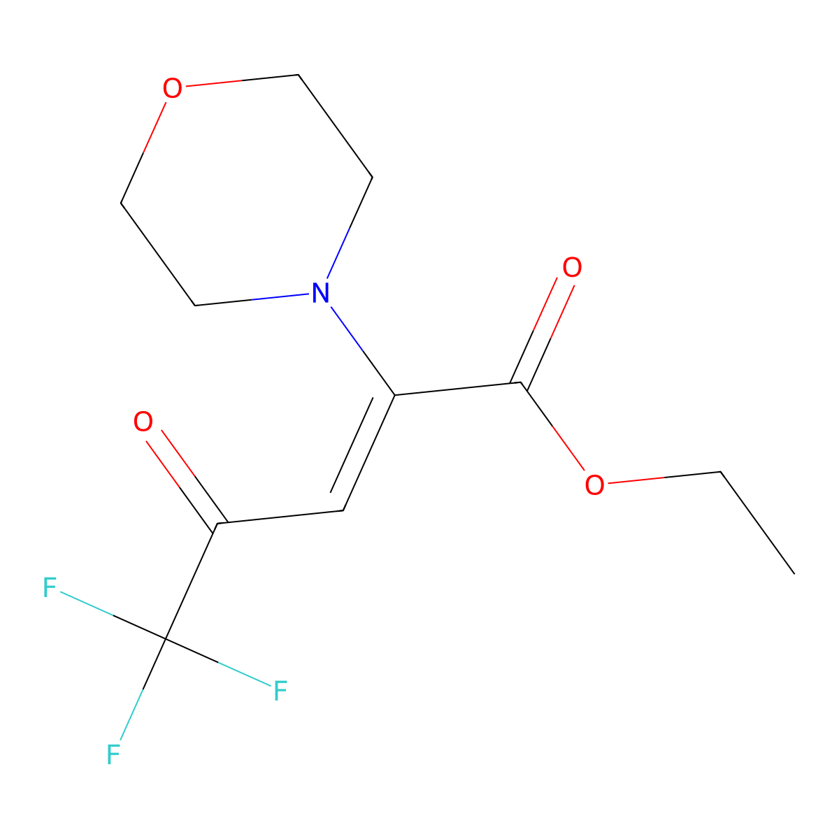 ethyl (2Z)-5,5,5-trifluoro-2-(morpholin-4-yl)-4-oxopent-2-enoate molecular structure, CAS 2138817-52-2